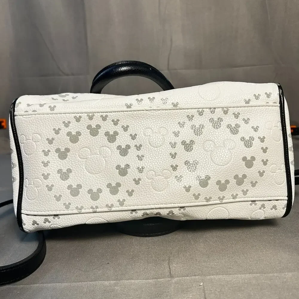 Official Disney Store Mickey Mouse Embossed Silhouette Satchel Bag Black & White